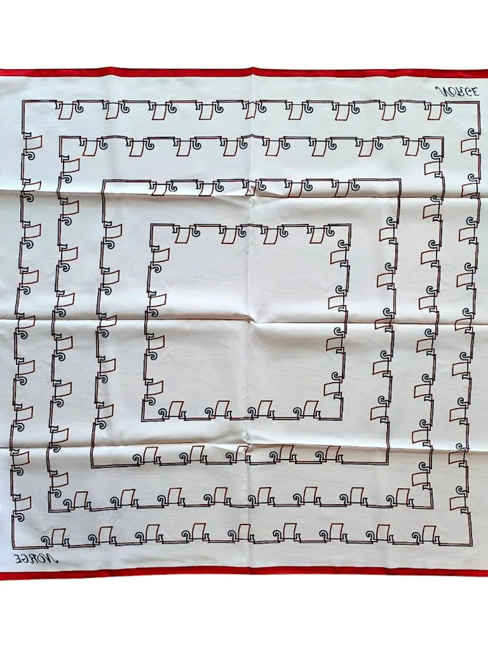 Norway Norge Large Square Scarf Made in Italy